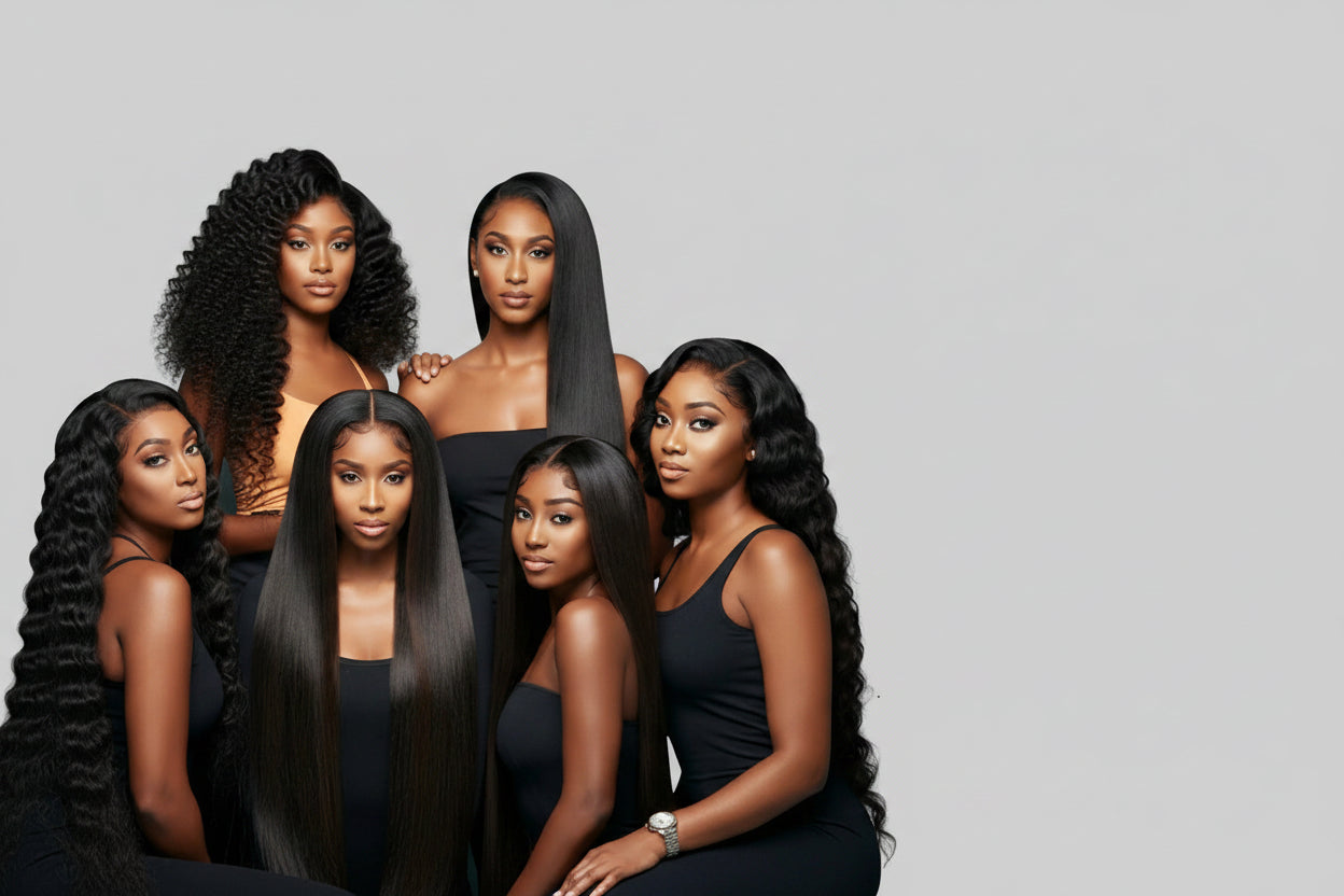 Perruques de luxe 100% cheveux naturels et sans colle.