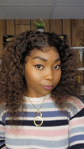 BRUNE CURLY 14"LACE GLUELESS