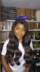 MIA 24" VIETNAMIENNE RAW HAIR LACE HD 13×4 SANS COLLE 350% 1B/CHATIN