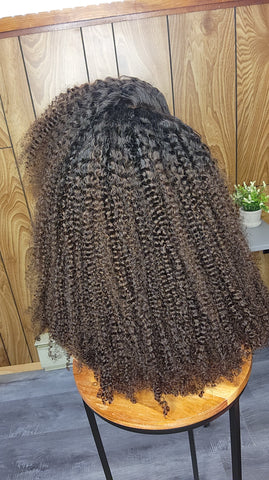 AFRO CURLY 1B BRUN LACE HD 13×6 16"