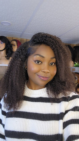 AFRO CURLY 1B BRUN LACE HD 13×6 16"