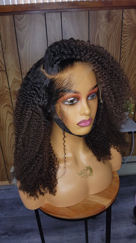 AFRO CURLY 1B BRUN LACE HD 13×6 16"