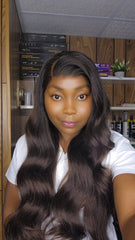 MIA 24" VIETNAMIENNE RAW HAIR LACE HD 13×4 SANS COLLE 350% 1B/CHATIN