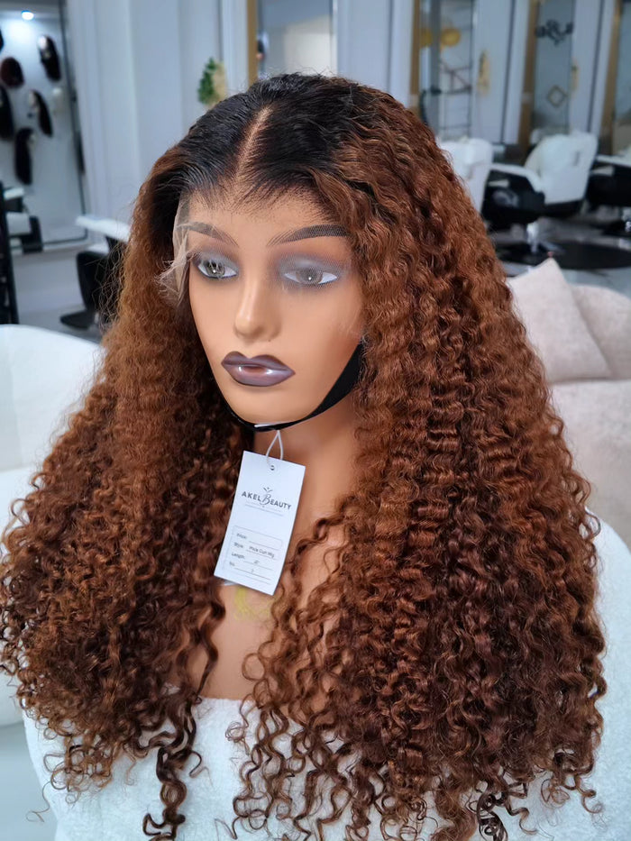 20" PIXIE CURLY MIEL 13×6 350g cheveux indiens