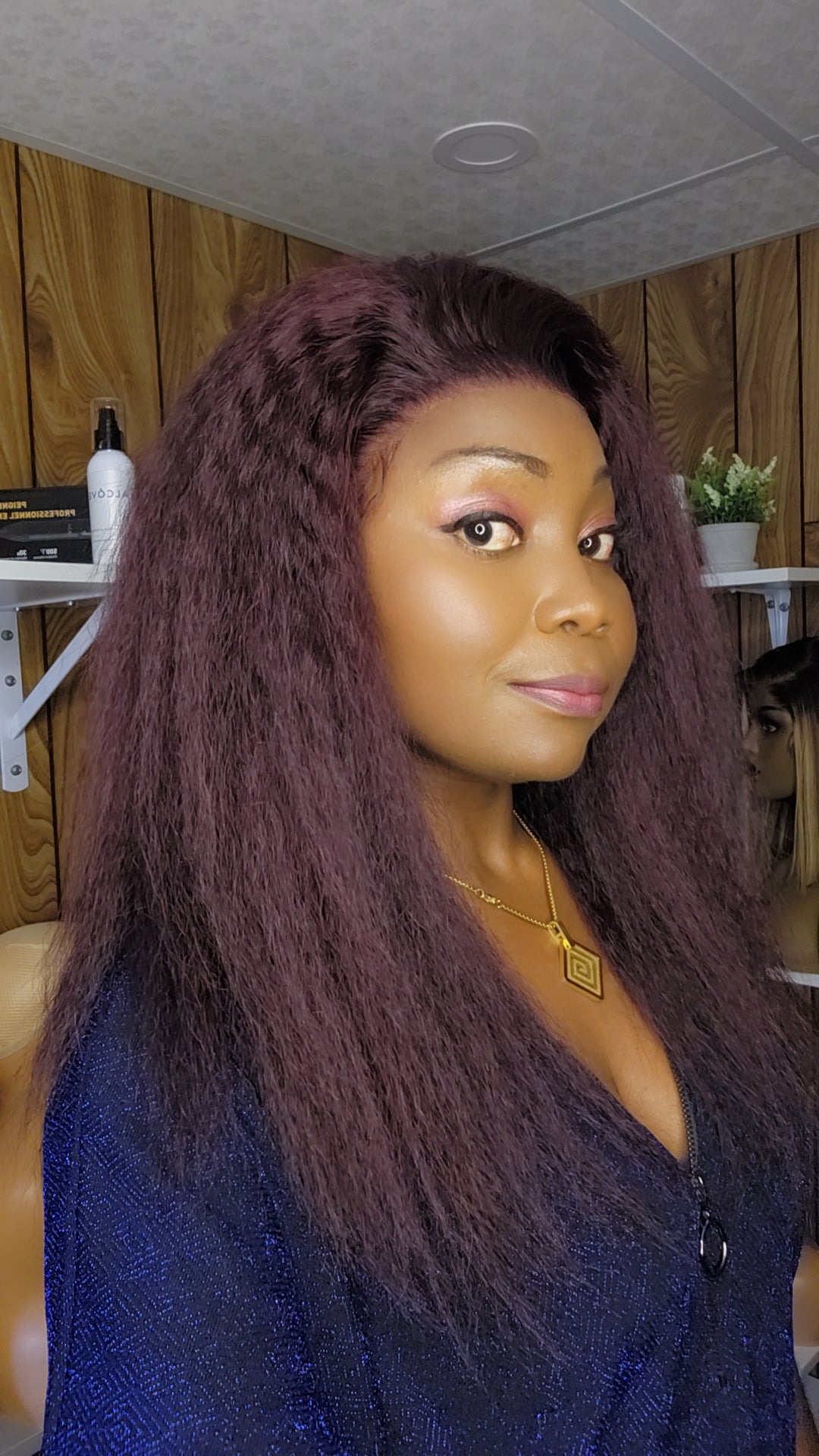 YAKI BORDEAUX 16" DENTELLE FRONTALE 9×6