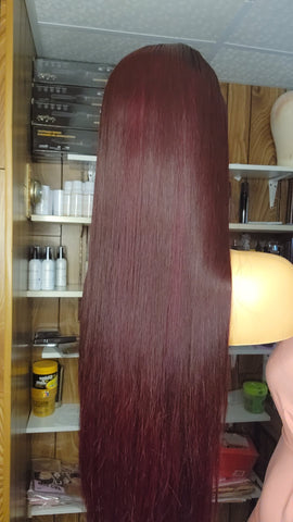 BORDEAU FONCEE 26" CLOSURE 5×5 HD