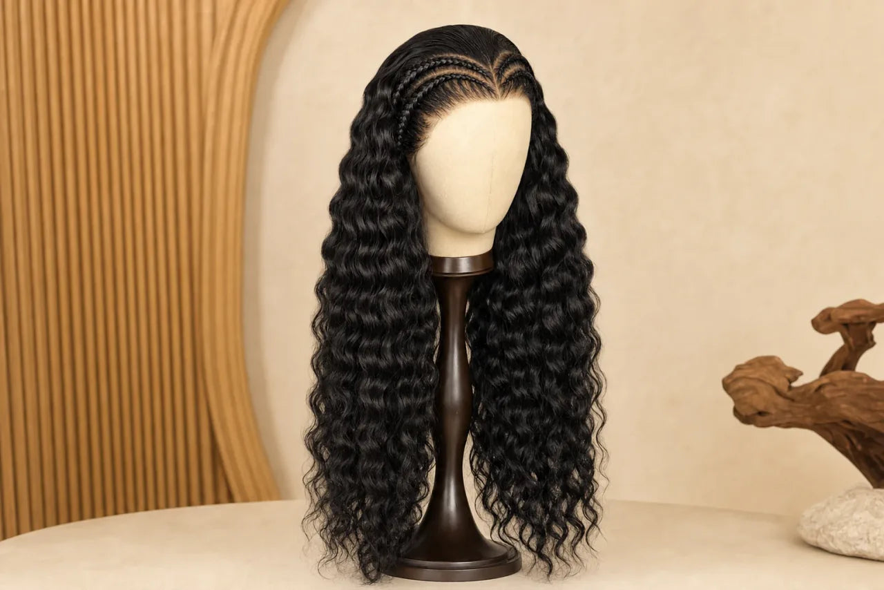 TRESSES À ONDULATIONS PROFONDES 28" DENTELLE 13×6 HD 1B